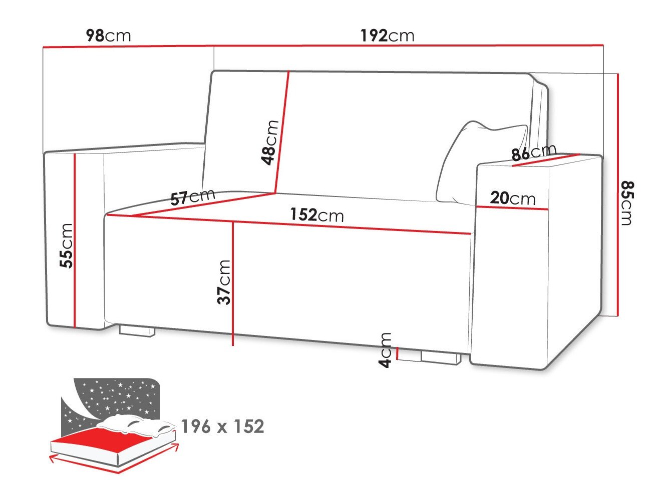 Canapé convertible Serora IV (Neve 3)