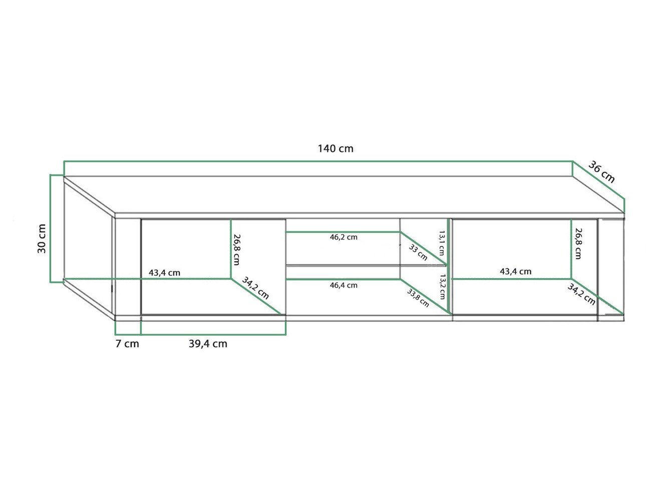 Meuble TV Gilroy 104 (Blanc + Blanc brillant)