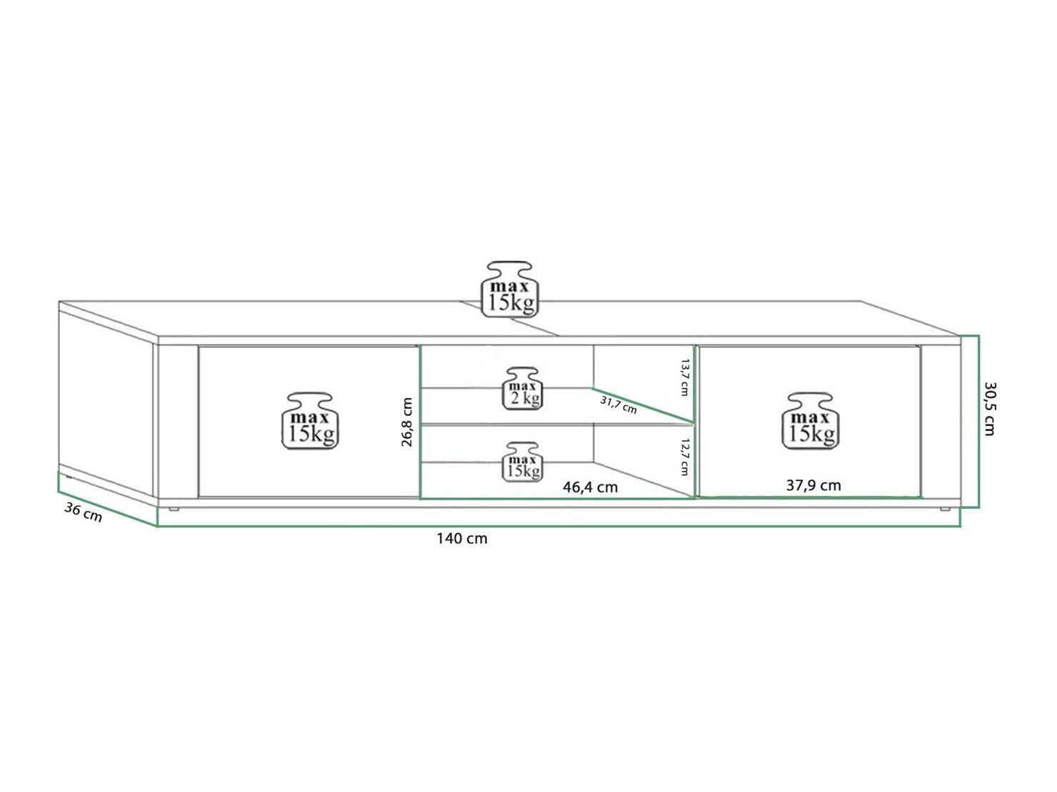 Meuble TV Gilroy 107 (Sonoma chêne)