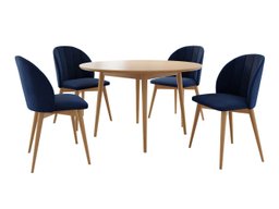 Salle à manger complète Racine 127 (Marron + Magic Velvet 2216)