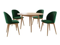 Salle à manger complète Racine 127 (Marron + Magic Velvet 2225)