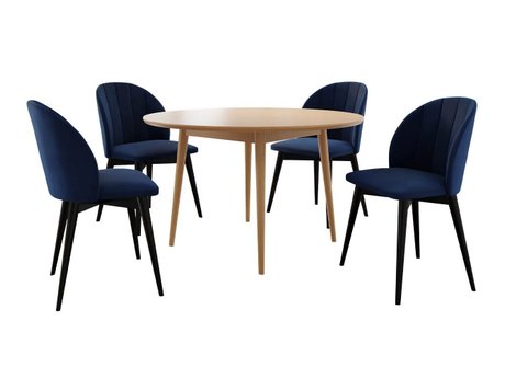 Salle à manger complète Racine 127 (Noir + Magic Velvet 2216)