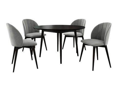 Salle à manger complète Racine 127 (Noir + Magic Velvet 2217)