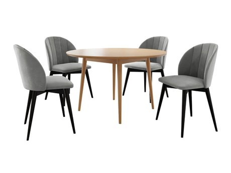 Salle à manger complète Racine 127 (Noir + Magic Velvet 2217)
