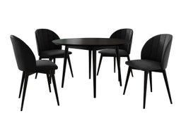 Salle à manger complète Racine 127 (Noir + Magic Velvet 2219)