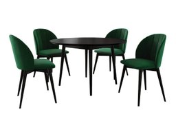 Salle à manger complète Racine 127 (Noir + Magic Velvet 2225)