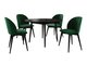 Salle à manger complète Racine 127 (Noir + Magic Velvet 2225)