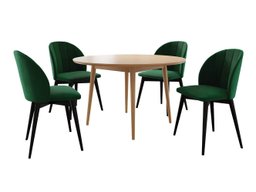 Salle à manger complète Racine 127 (Noir + Magic Velvet 2225)