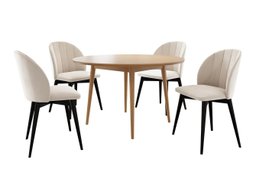 Salle à manger complète Racine 127 (Noir + Magic Velvet 2250)