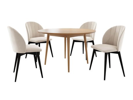 Salle à manger complète Racine 127 (Noir + Magic Velvet 2250)