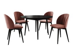 Salle à manger complète Racine 127 (Noir + Magic Velvet 2258)