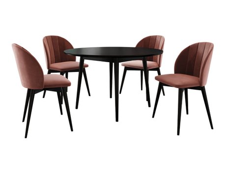 Salle à manger complète Racine 127 (Noir + Magic Velvet 2258)