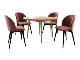 Salle à manger complète Racine 127 (Noir + Magic Velvet 2258)