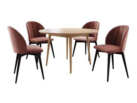 Salle à manger complète Racine 127 (Noir + Magic Velvet 2258)