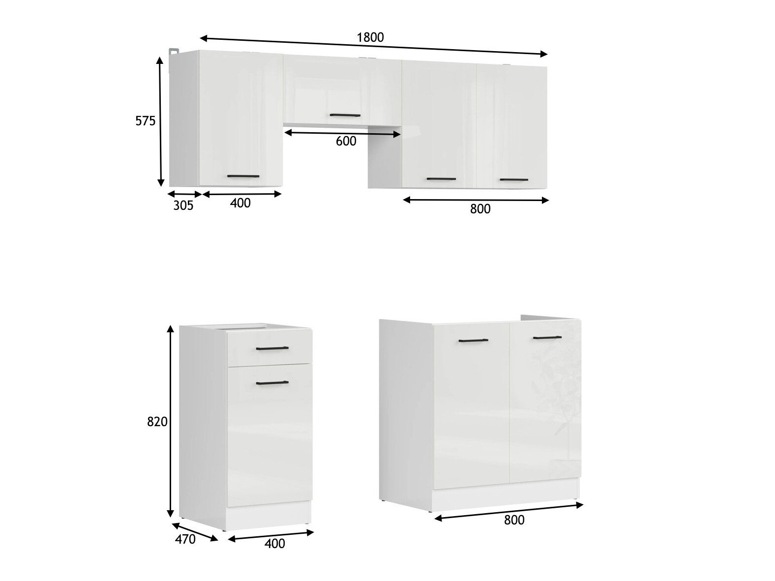 Cuisine complète modulaire Line White 117