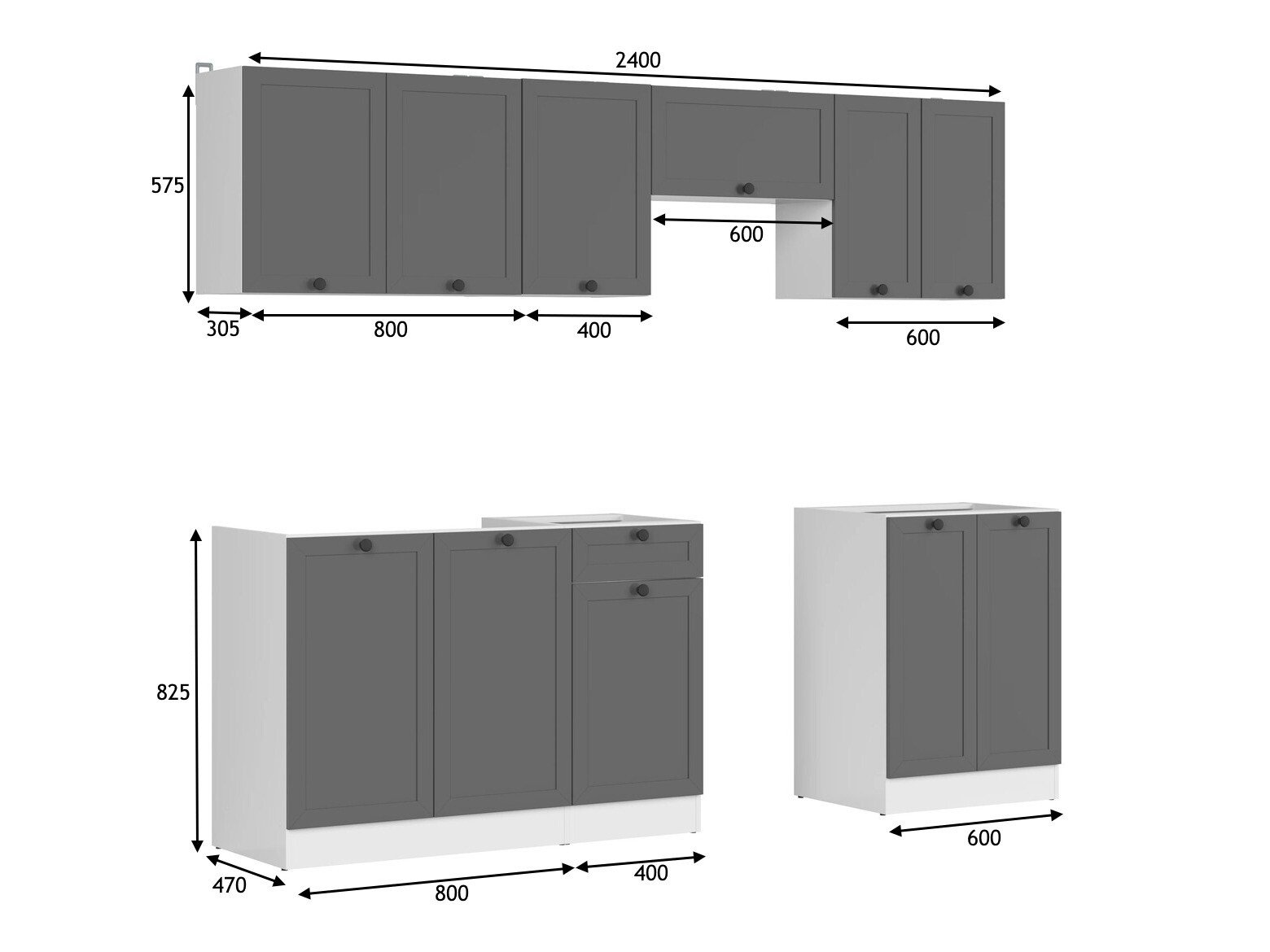 Cuisine complète modulaire Classic Grey 120
