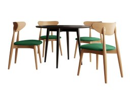 Salle à manger complète Racine 124 (Marron)