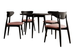 Salle à manger complète Racine 124 (Noir)