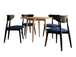 Salle à manger complète Racine 124 (Noir)