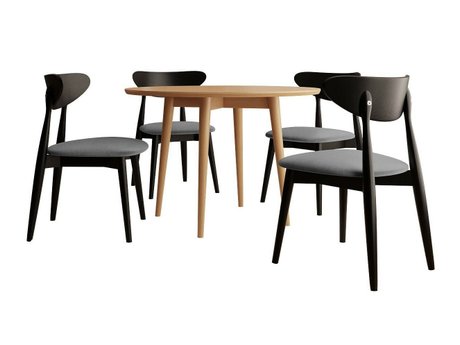 Salle à manger complète Racine 124 (Noir)