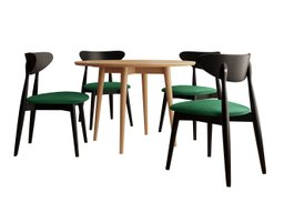 Salle à manger complète Racine 124 (Noir)