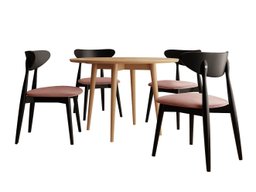 Salle à manger complète Racine 124 (Noir)