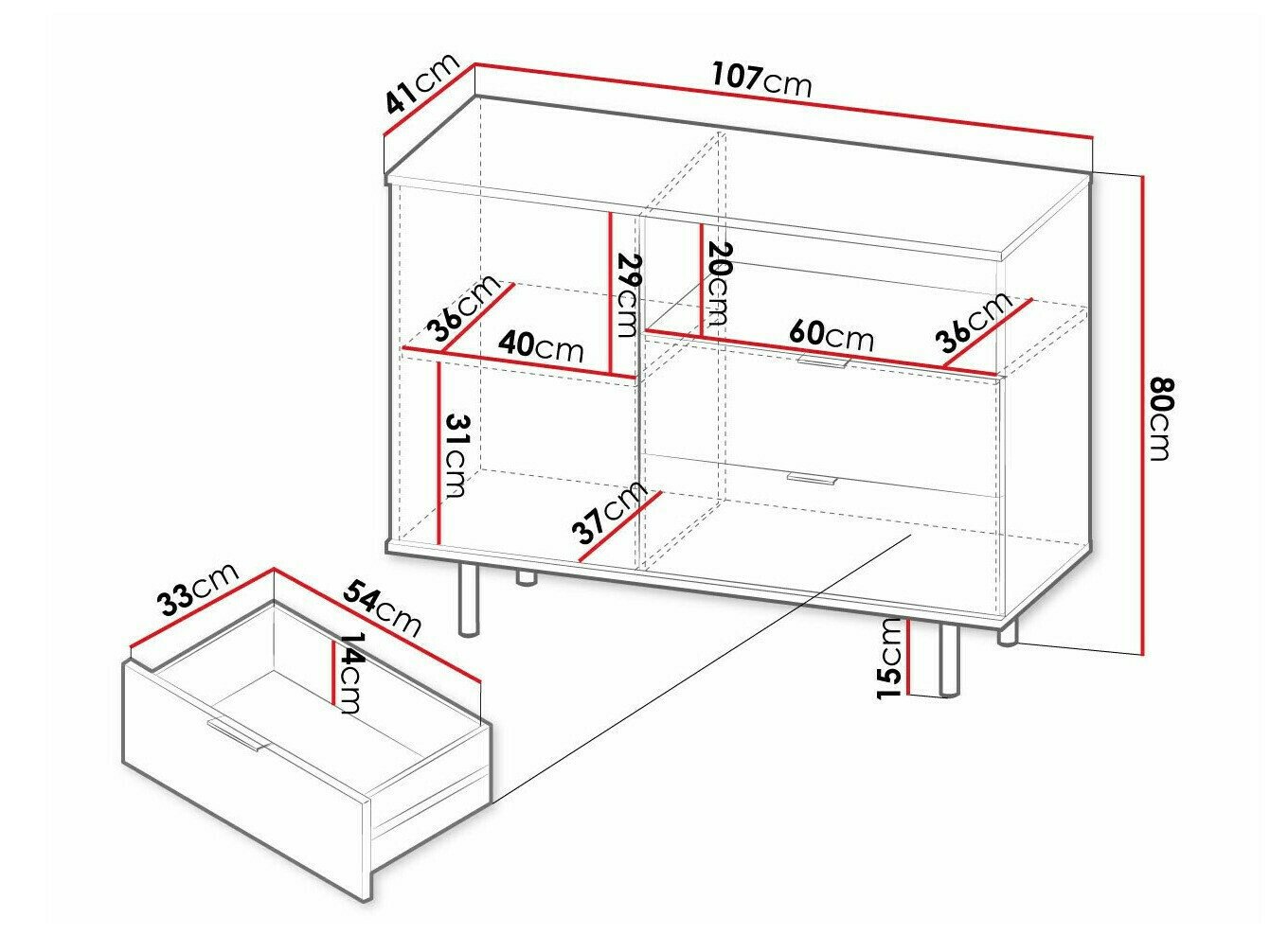 Commode Virdomi 100 (Noir)
