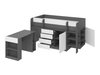Lit mezzanine Gilroy 116 (Graphite + Blanc)
