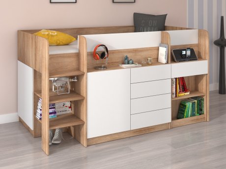 Lit mezzanine Gilroy 116 (Sonoma chêne + Blanc)