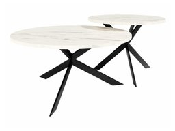 Ensemble tables basses Oswego 108 (Marbre blanc + Noir)