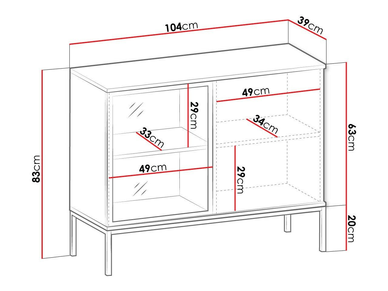 Buffet Manal (Noir + Chêne wotan)