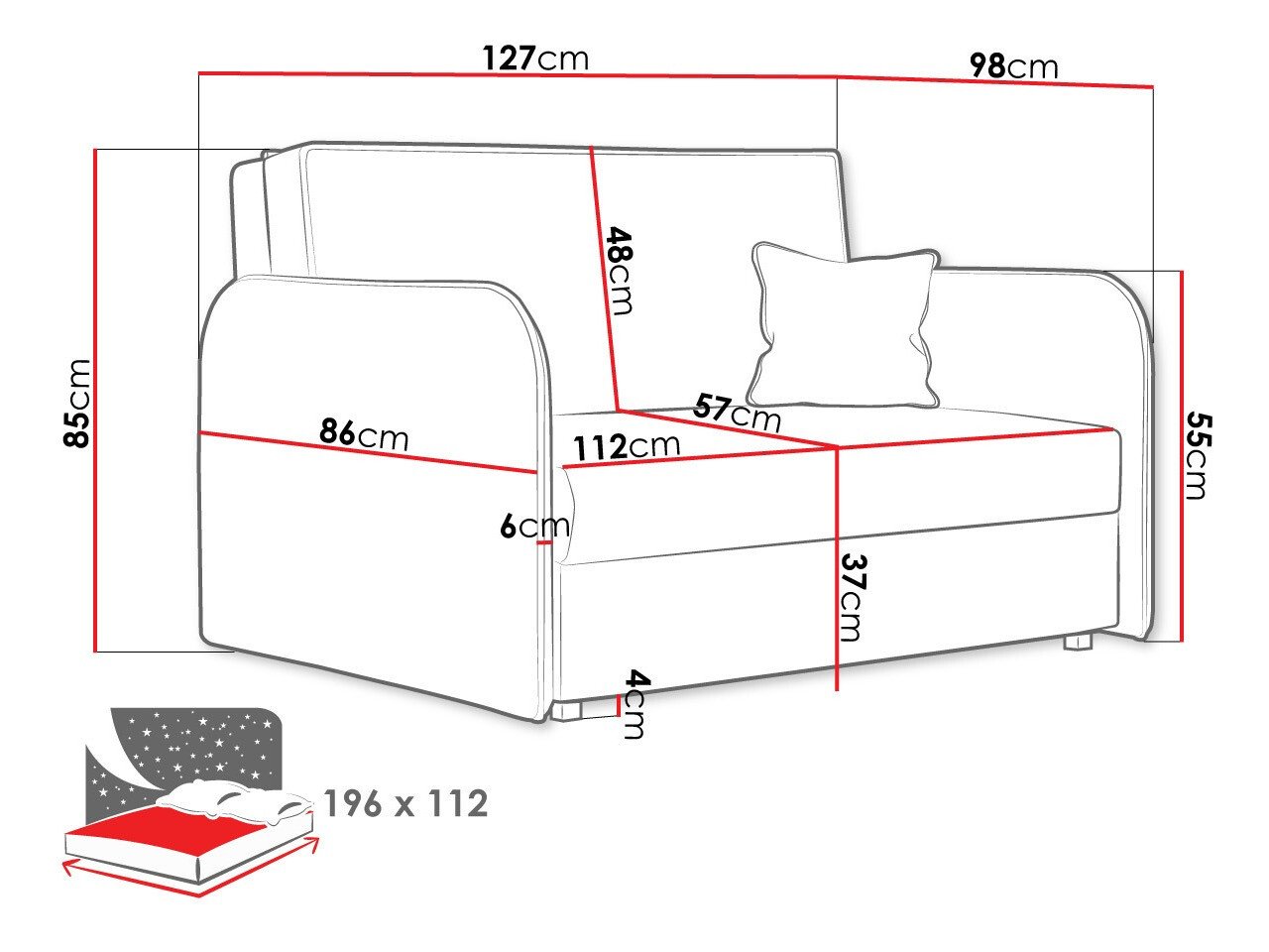 Canapé convertible Lirael II (Mono 244)