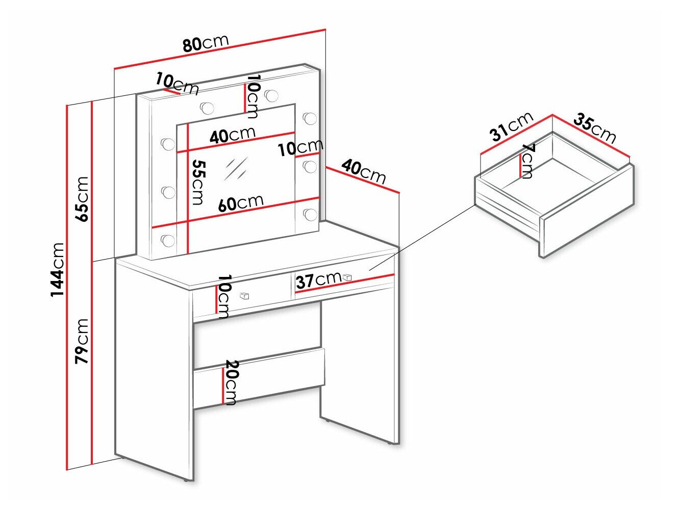 Coiffeuse Bedford 102