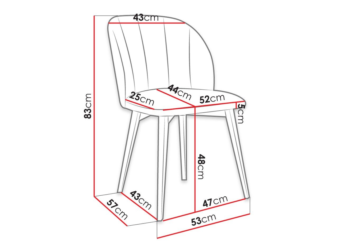 Chaise Racine 104 (Noir + Magic Velvet 2217)