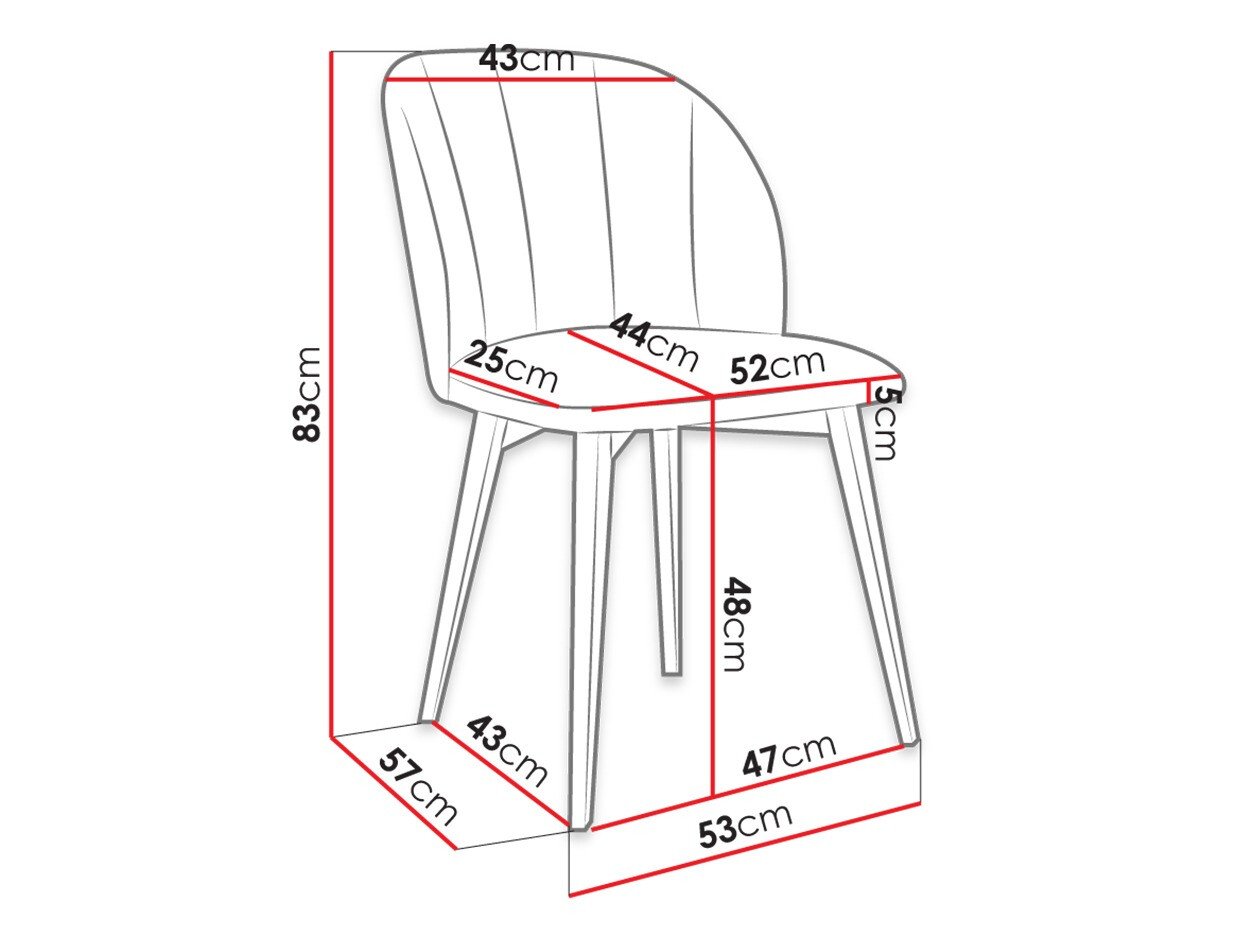 Chaise Racine 104 (Noir + Magic Velvet 2219)