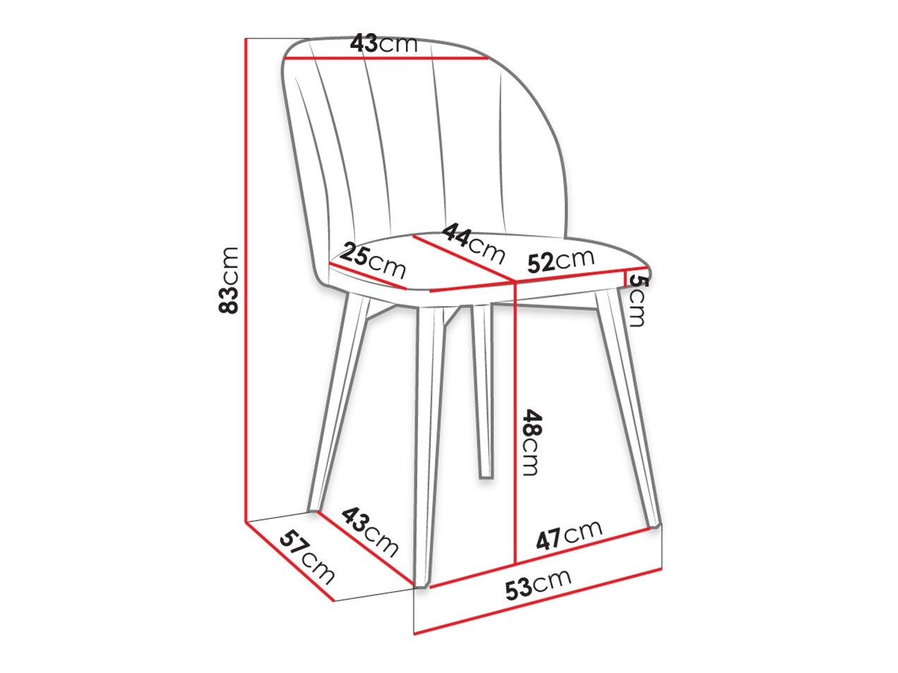 Chaise Racine 104 (Noir + Magic Velvet 2225)
