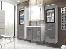 Ensemble de salle de bain Sarasota 140 (Gris brillant + Blanc)