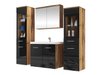 Ensemble de salle de bain Sarasota 140 (Noir brillant + Chêne wotan)