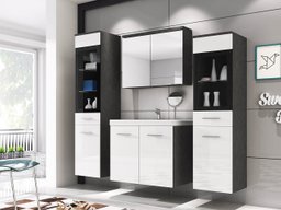 Ensemble de salle de bain Scientia III (Blanc brillant + Matera gris)