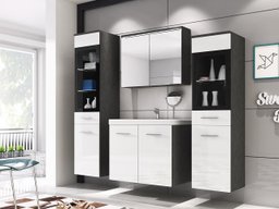 Ensemble de salle de bain Scientia III (Blanc brillant + Matera gris)