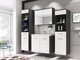 Ensemble de salle de bain Scientia III (Blanc brillant + Matera gris)