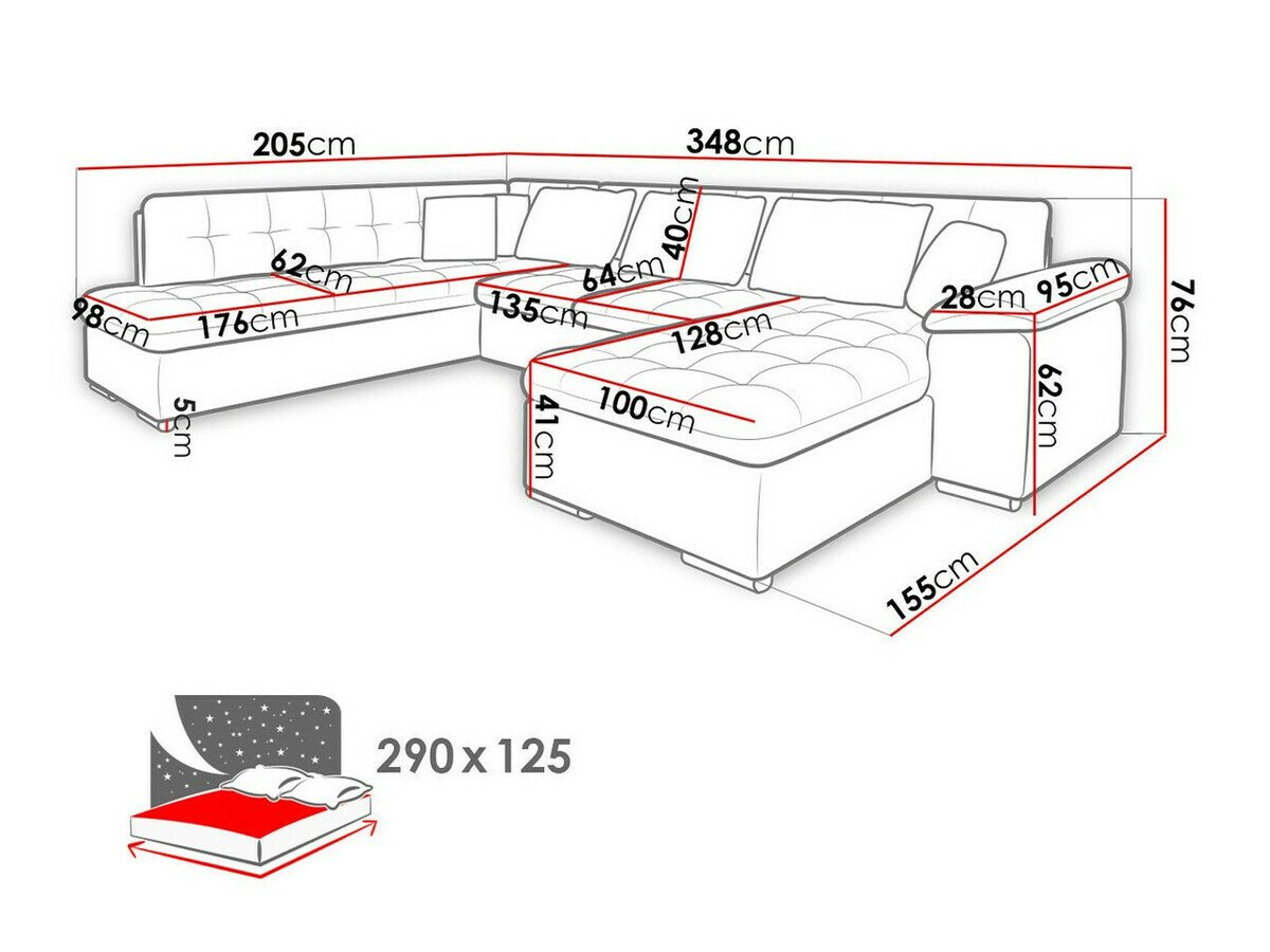 Canapé d'angle Comfivo Gemma VI (Boucle Baloo 2073)