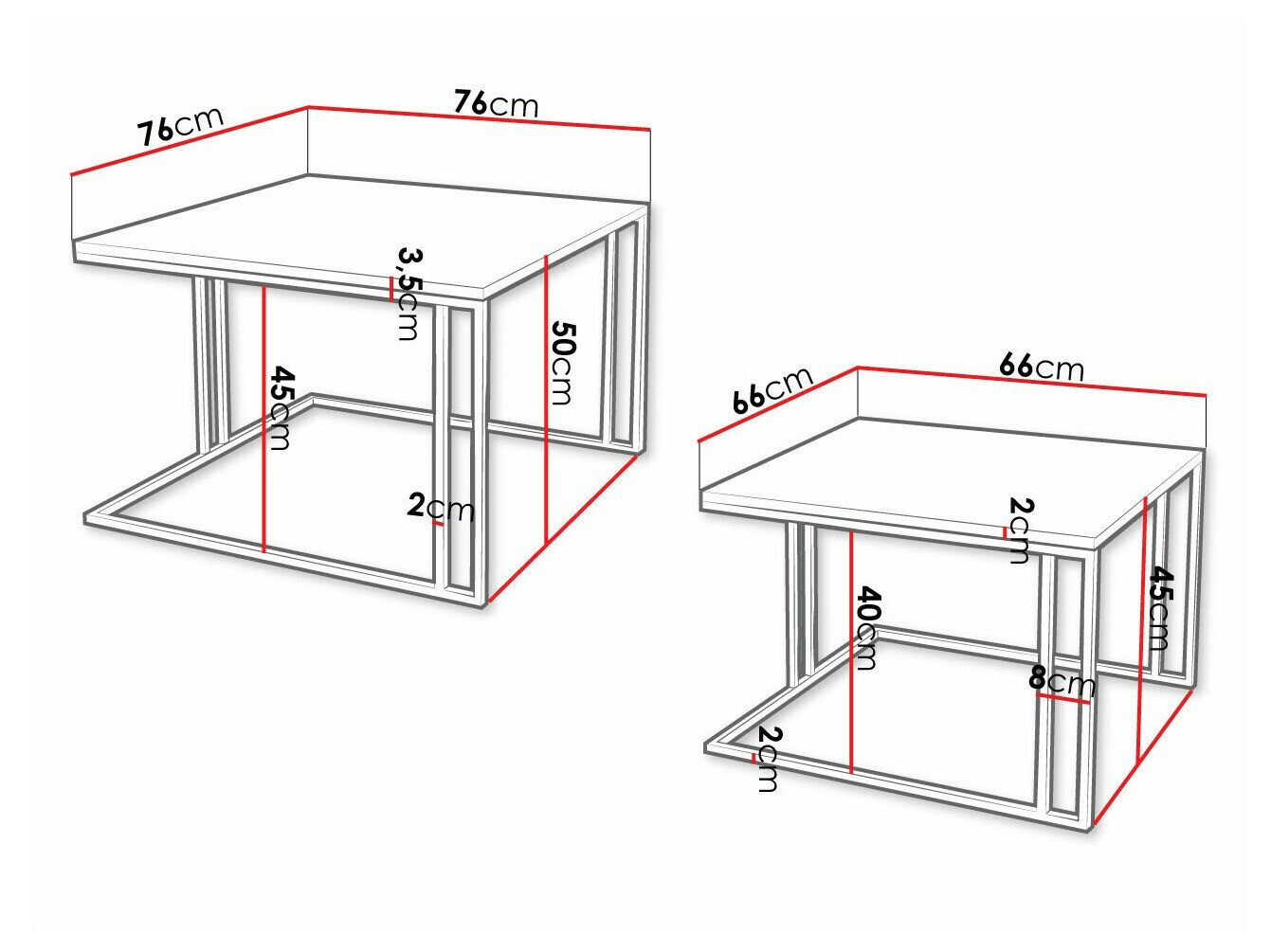 Ensemble tables basses Oswego 110 (Noir)