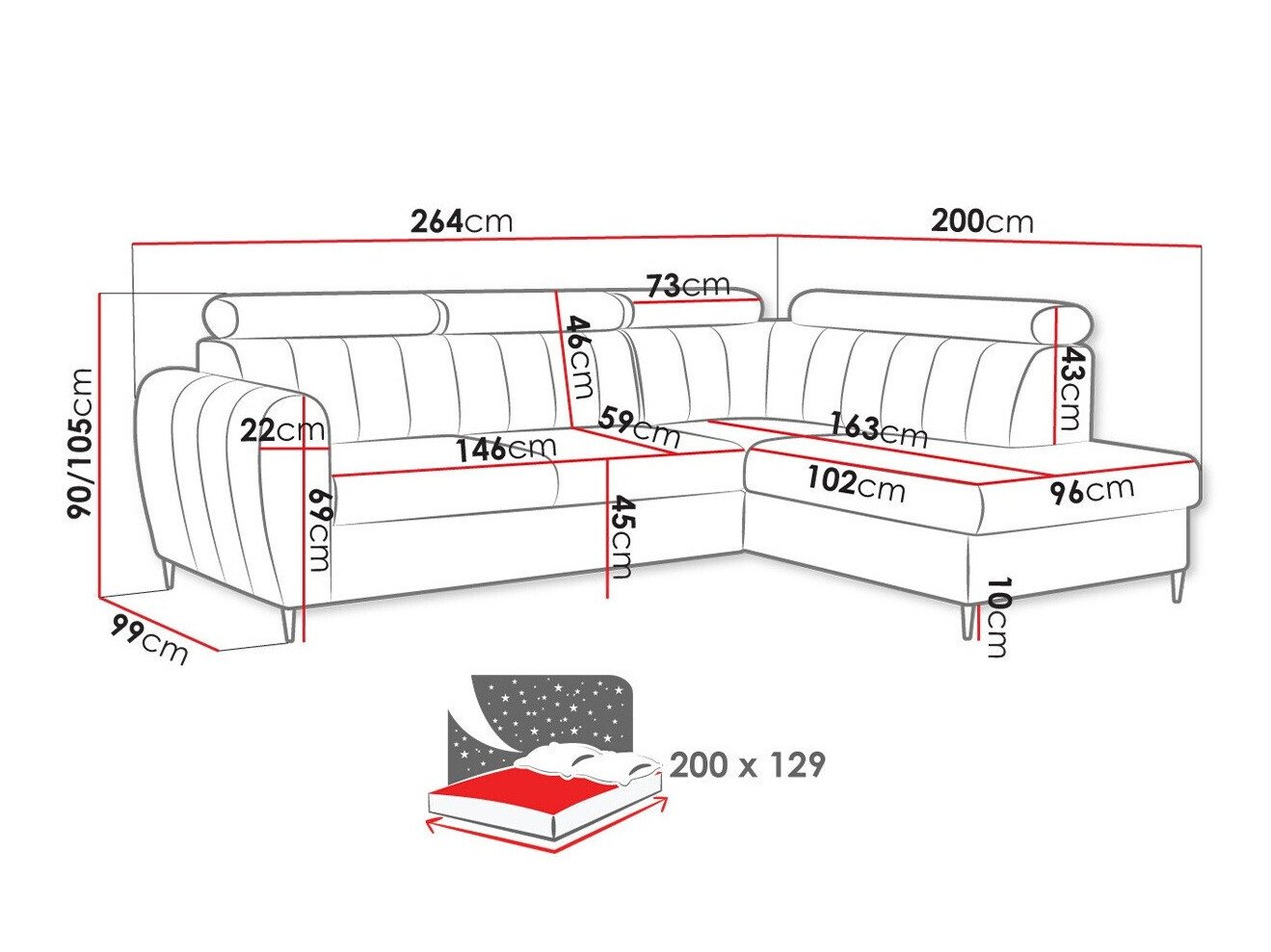 Canapé d'angle Temple 125 (Kronos 01)