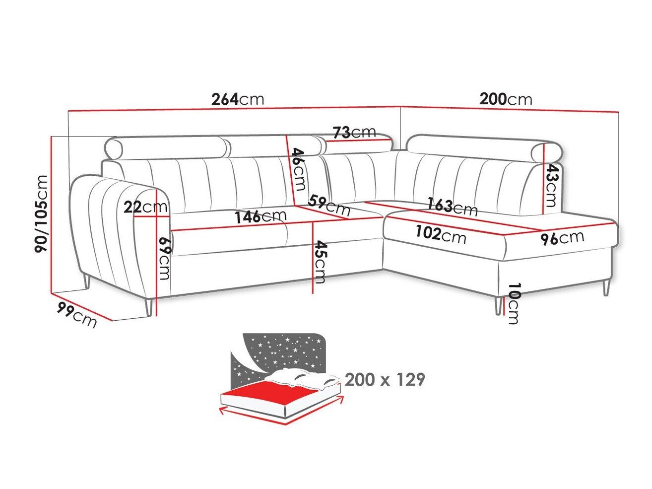 Canapé d'angle Temple 125 (Kronos 01)