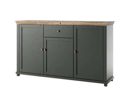 Commode Tolnue 106 (Vert foncé + Chêne de Lefkas)
