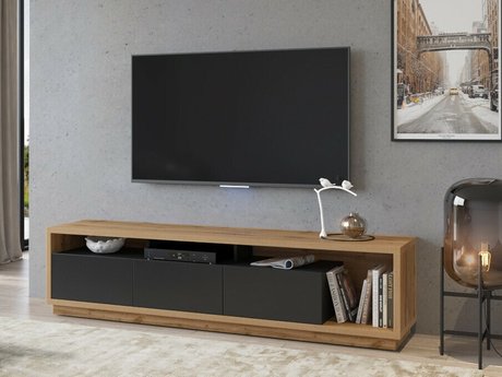 Meuble TV Austin 357 (Chêne wotan + Noir mat)