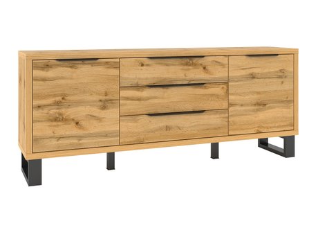 Commode Avicavu 102 (Chêne wotan + Noir)