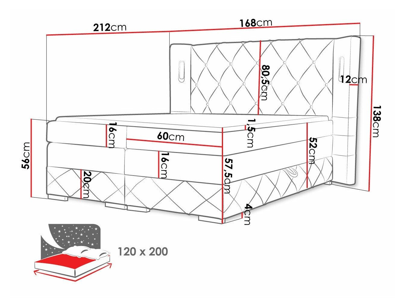 Lit boxspring Historia (Kameleon 04)