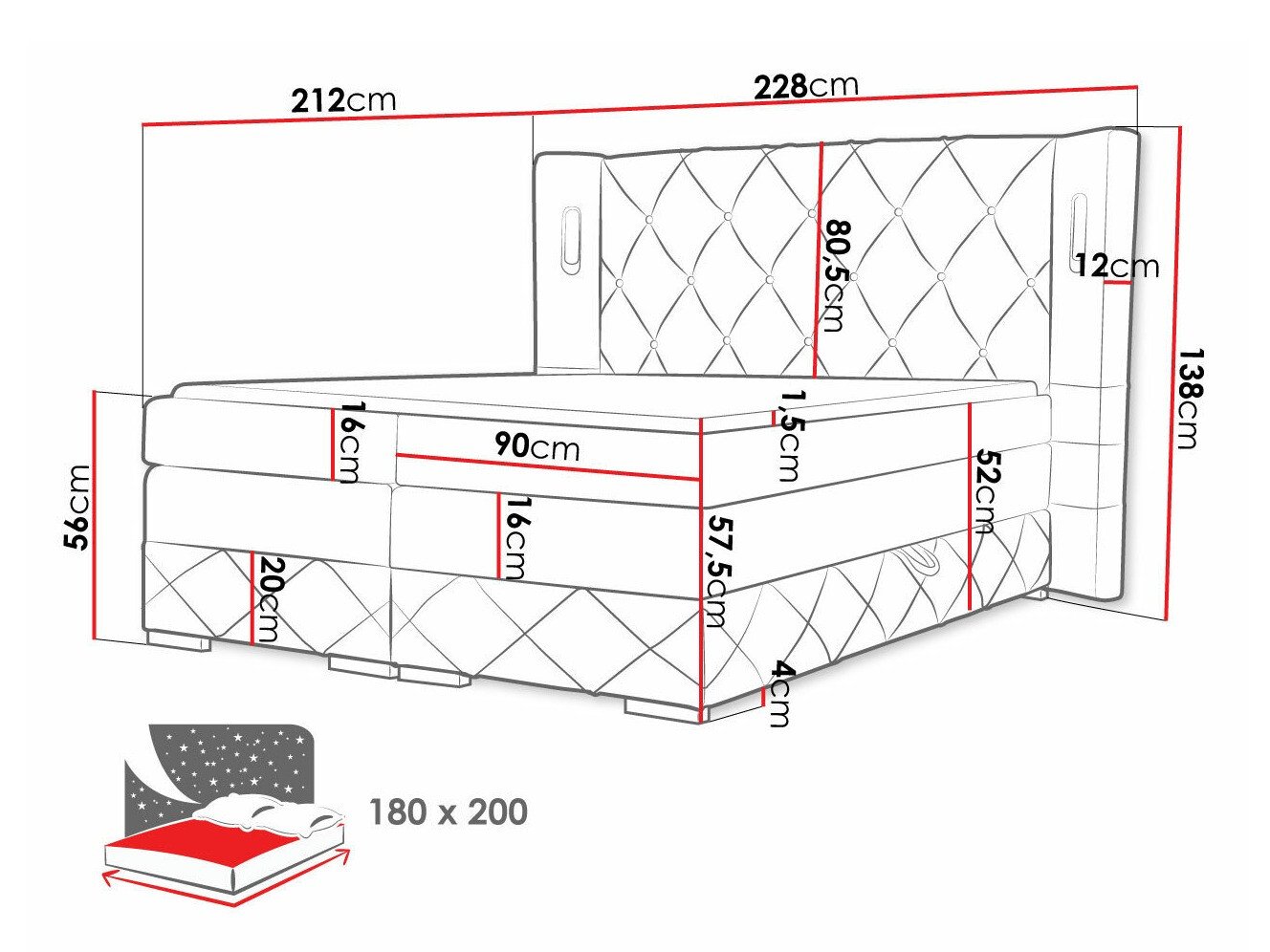 Lit boxspring Historia (Kameleon 04)